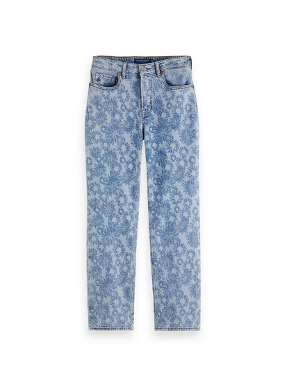 Sky High Rise Straight Jeans | Abstract Floral