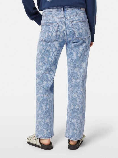 Sky High Rise Straight Jeans | Abstract Floral