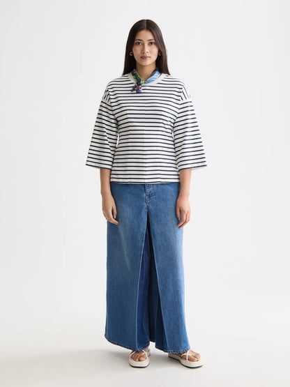 The Wave Custom Cropped Wide Leg Jeans — Art From The Heart