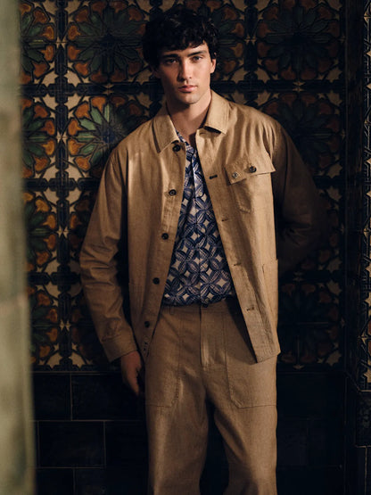 Cotton Linen Twill Worker Jacket