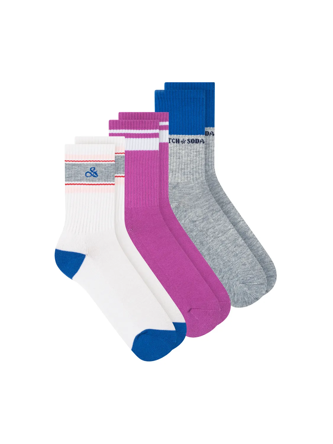 Girls' 3-Pack 1/2 Terry Crew Sock