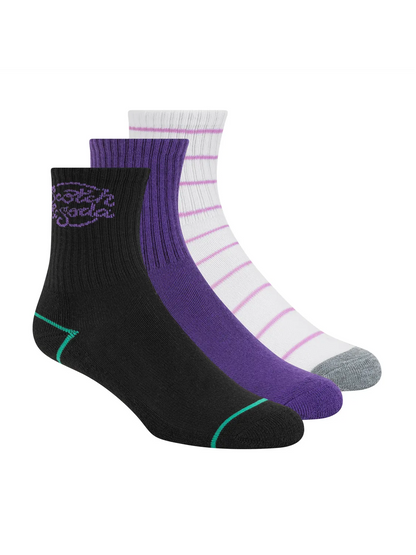 Girls' 3-Pack 1/2 Terry Crew Sock