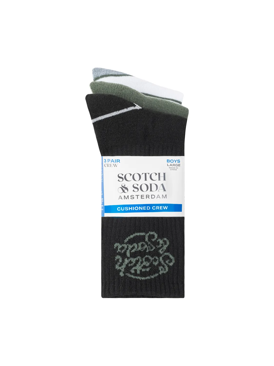 Boys' 3-Pack 1/2 Terry Crew Sock