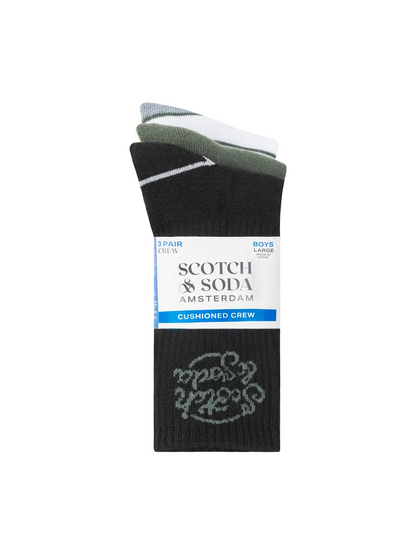 Boys' 3-Pack 1/2 Terry Crew Sock