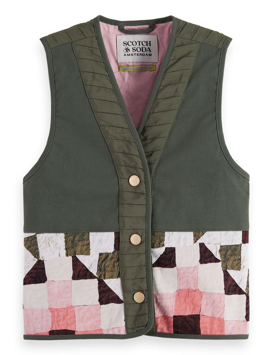 Girls' Patchwork gilet