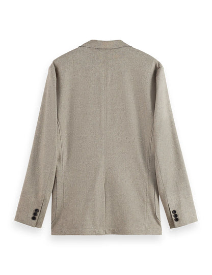 Unconstructed melange jersey relaxed fit blazer