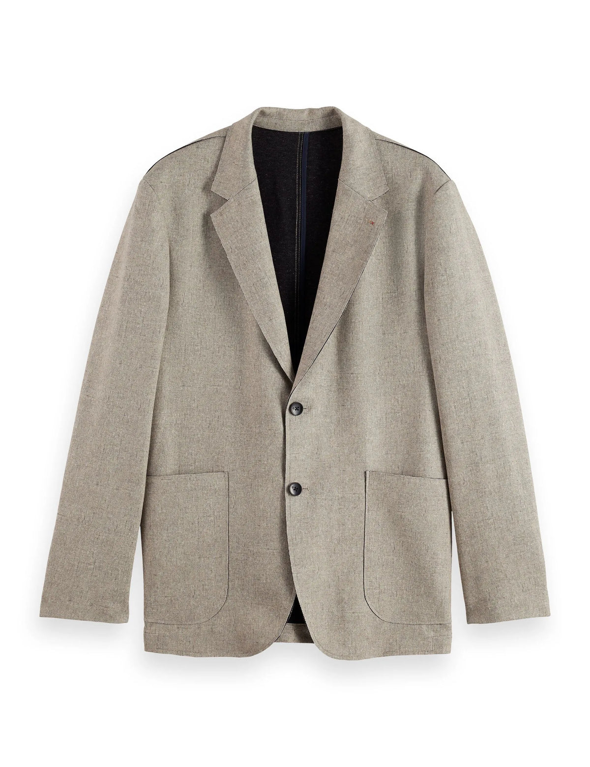 Unconstructed melange jersey relaxed fit blazer