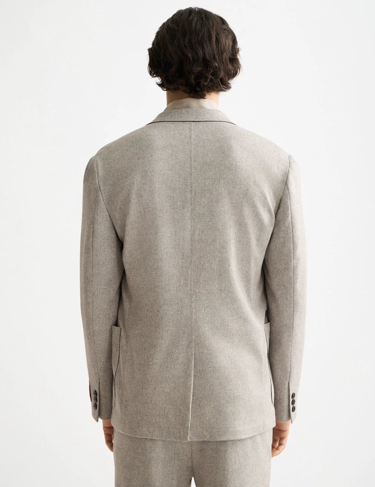 Unconstructed melange jersey relaxed fit blazer