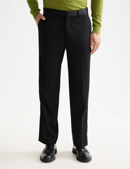 Otis- sateen-trimmed structure stripe relaxed straight chino