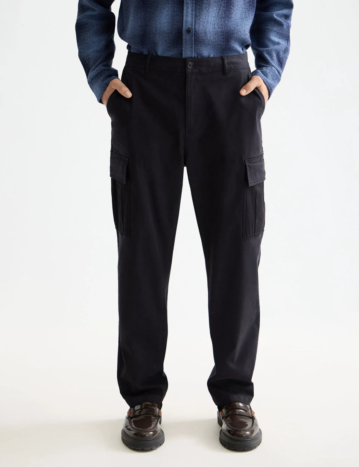Harper- Garment-dyed cotton blend loose tapered cargo