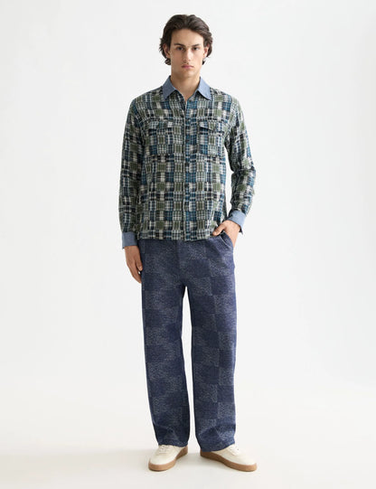 Pitch - cotton jacquard loose fit 5-pocket pant chino