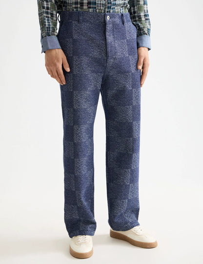 Pitch - cotton jacquard loose fit 5-pocket pant chino