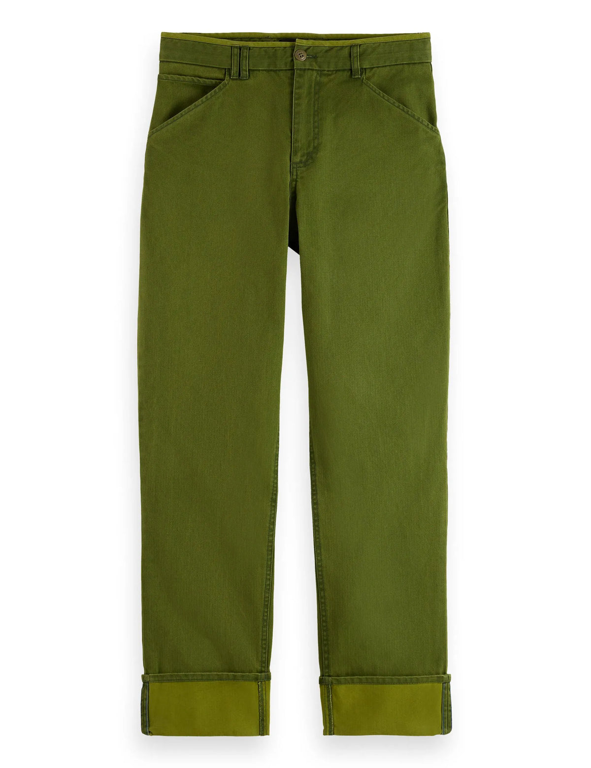 Clarke - washed cotton-blend herringbone straight fit chino