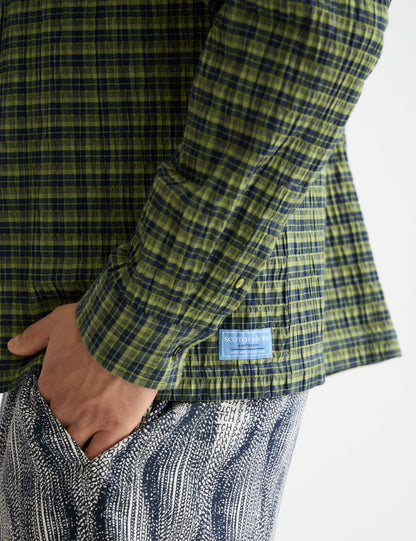 Crinkle checked shirt