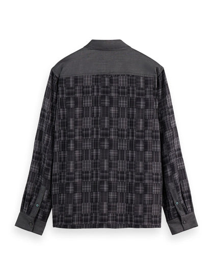 Patchwork flannel relaxed-fit shirt