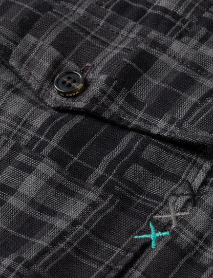 Patchwork flannel relaxed-fit shirt