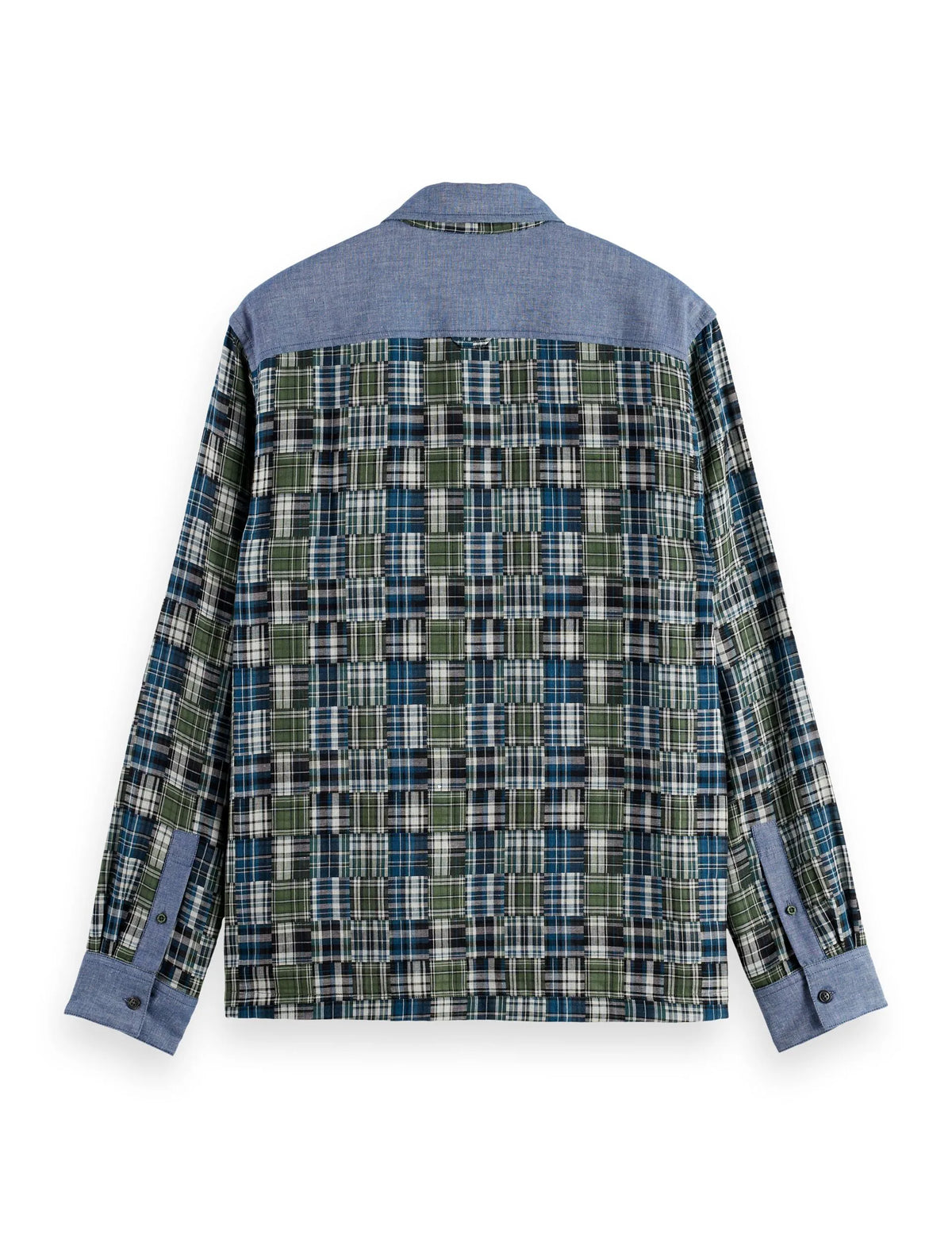 Patchwork flannel relaxed-fit shirt
