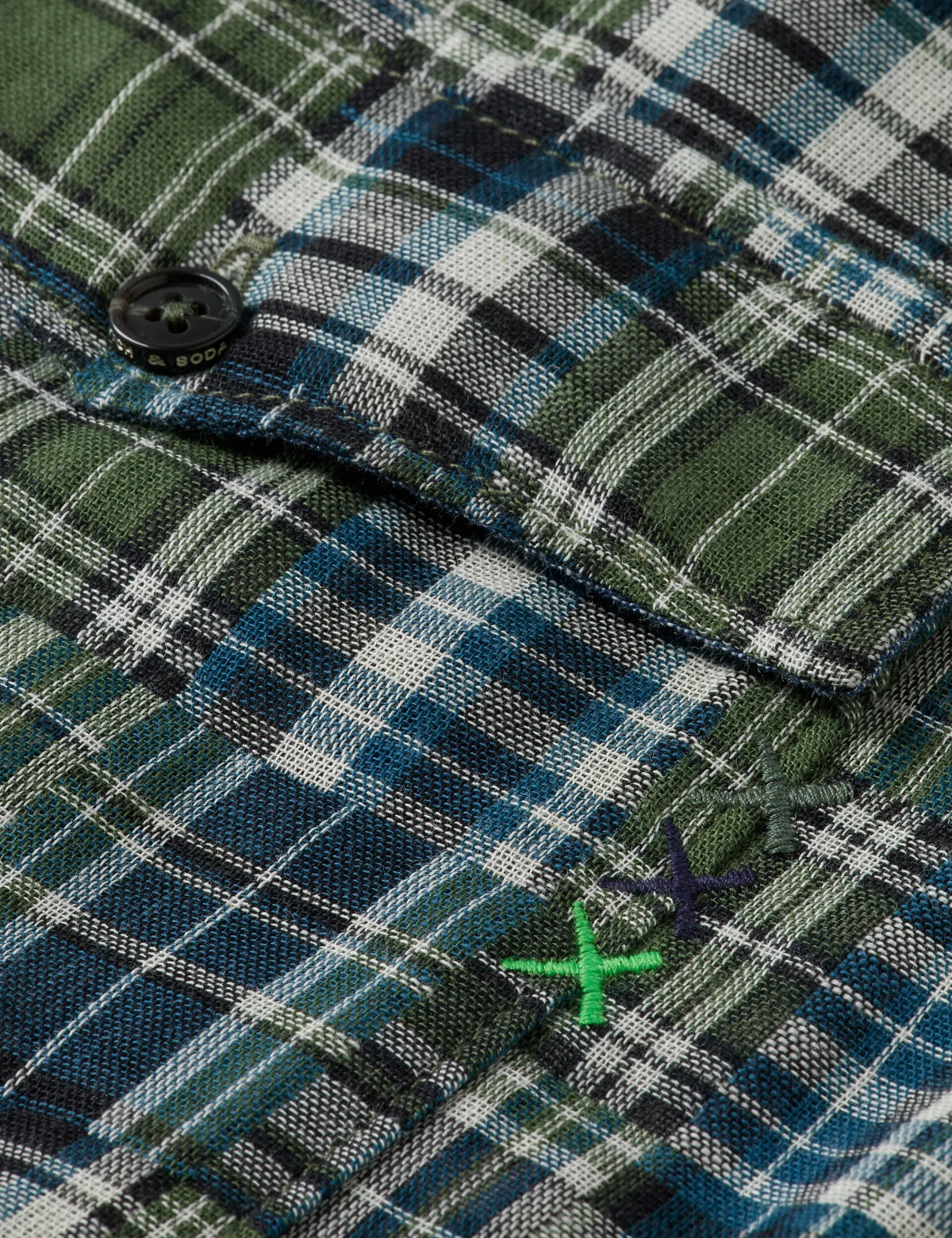 Patchwork flannel relaxed-fit shirt