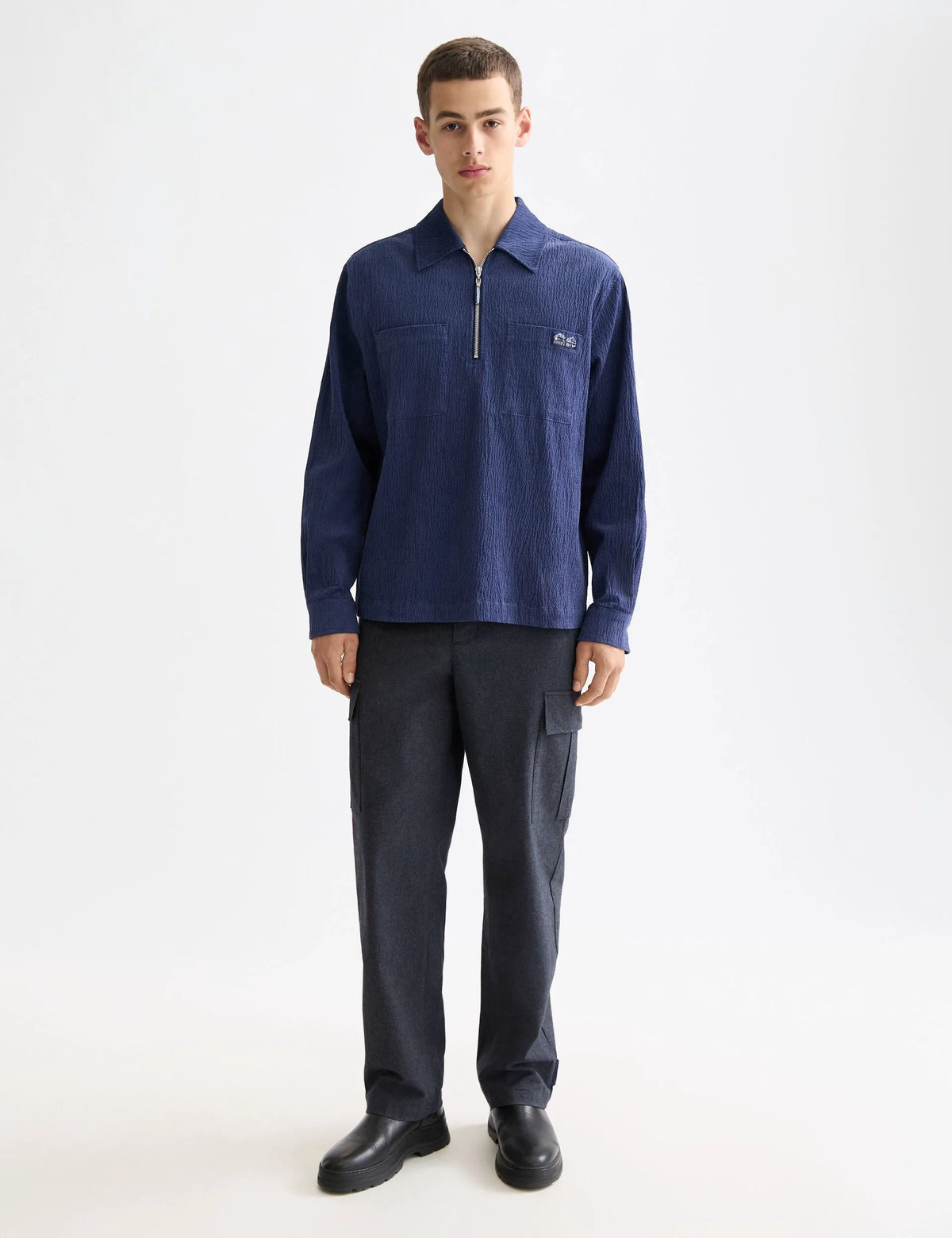 Quarter zip corduroy shirt
