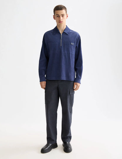 Quarter zip corduroy shirt