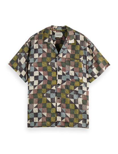 Printed short-sleeved tencel shirt