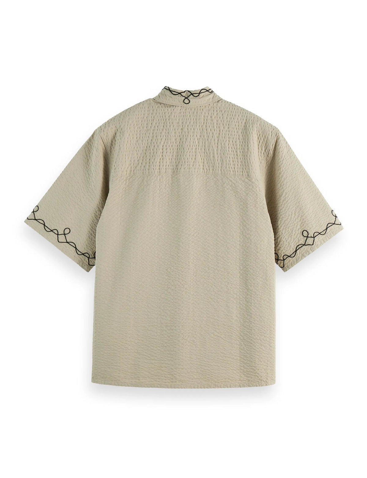 Embroidered short-sleeved shirt