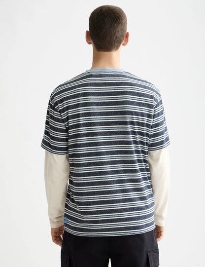 Relaxed Fit Yarn Dye Stripe T-shirt