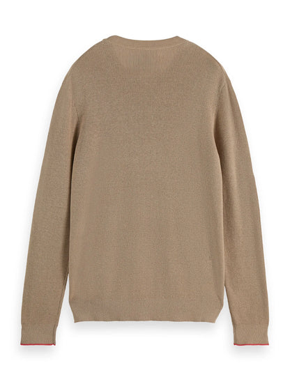 Linen blend crew neck