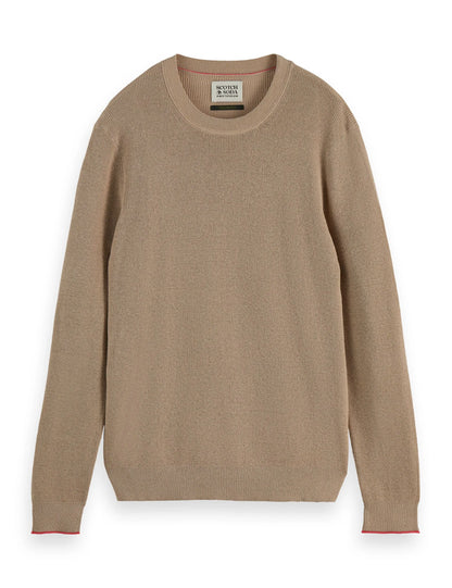Linen blend crew neck
