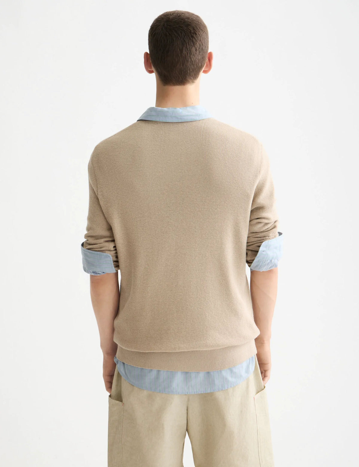 Linen blend crew neck