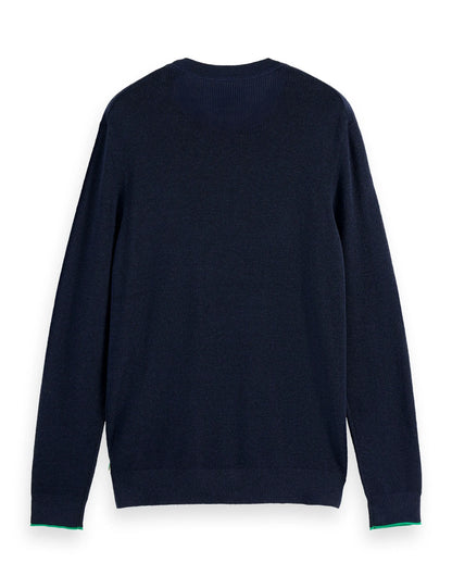 Linen blend crew neck