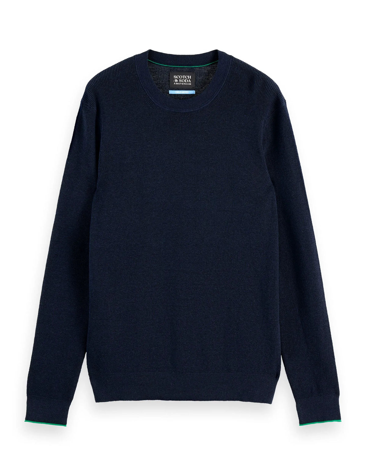 Linen blend crew neck