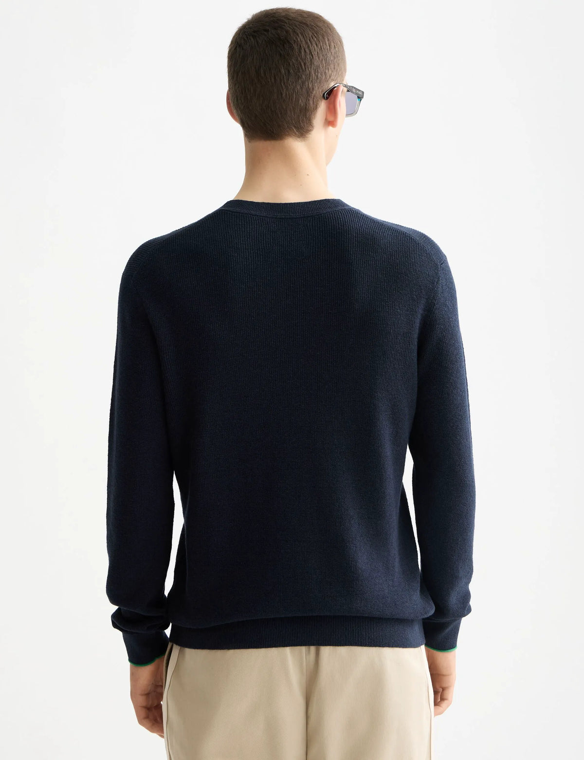 Linen blend crew neck