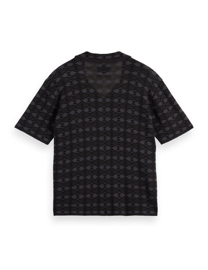 Tone on tone knitted polo