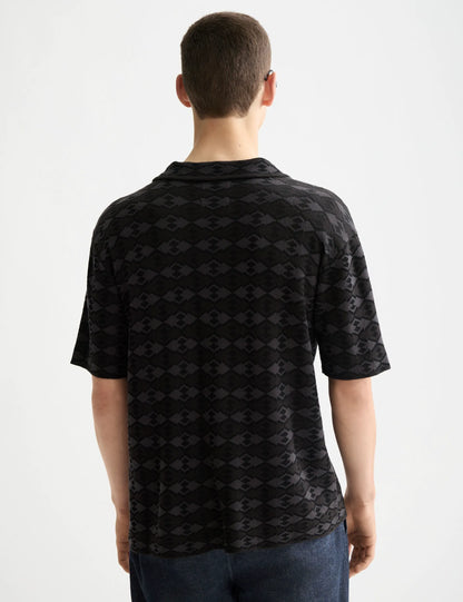 Tone on tone knitted polo