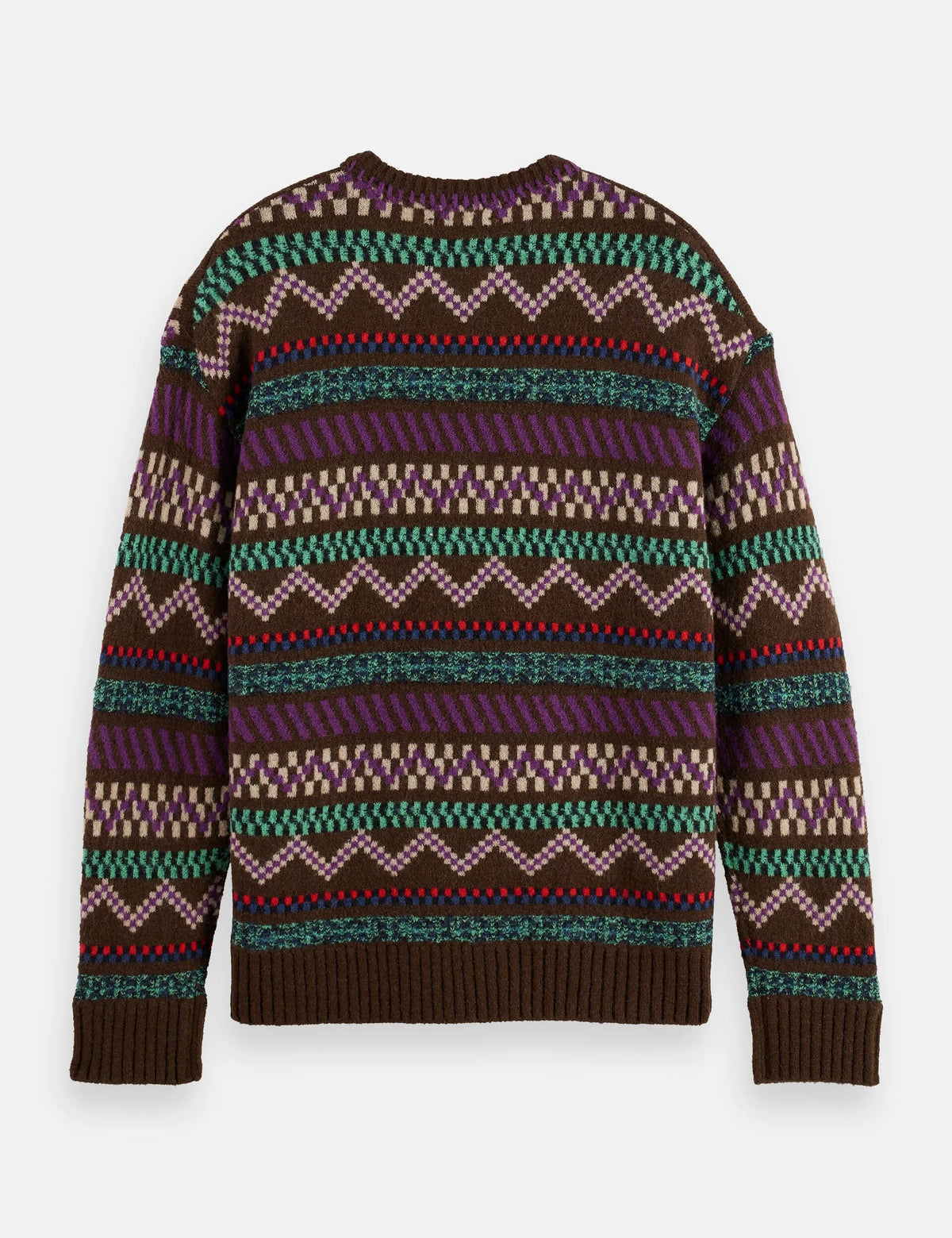 Jacquard dropped shoulder crewneck