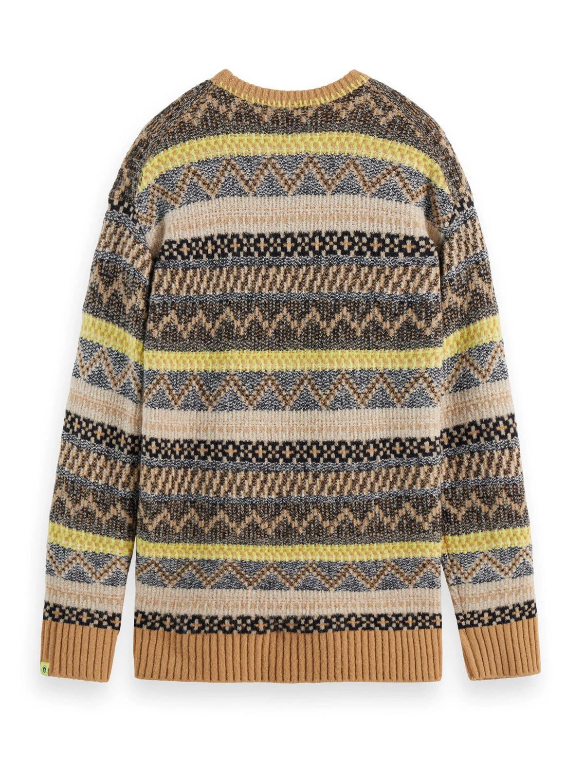 Jacquard dropped shoulder crewneck