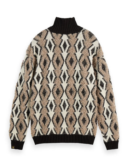Argyles jacquard dropped shoulder pullover