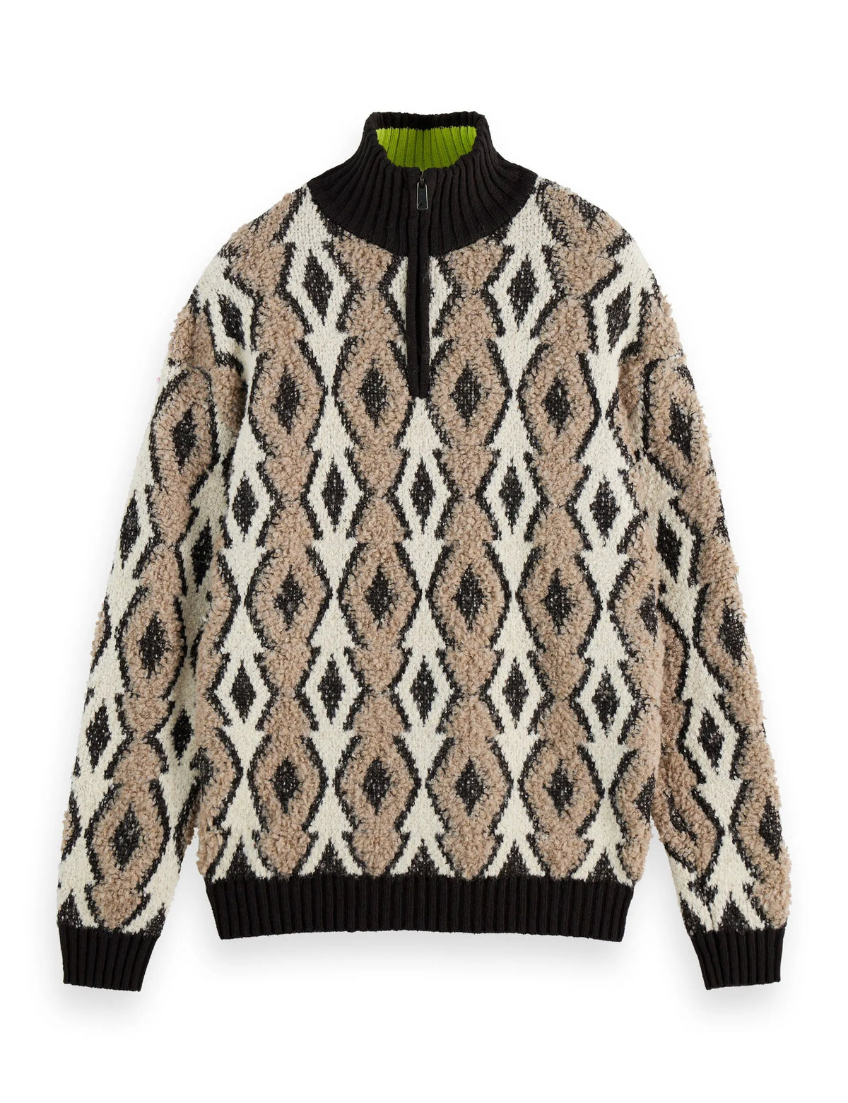 Argyles jacquard dropped shoulder pullover