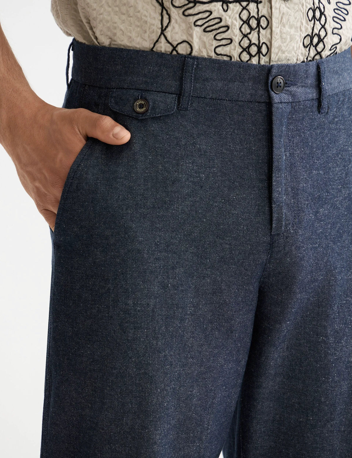 Otis - Cotton linen twill relaxed straight fit chino