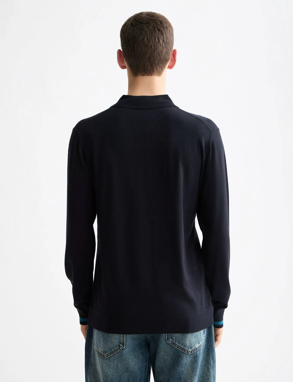 Ecovero Blend Knitted Long Sleeve Polo