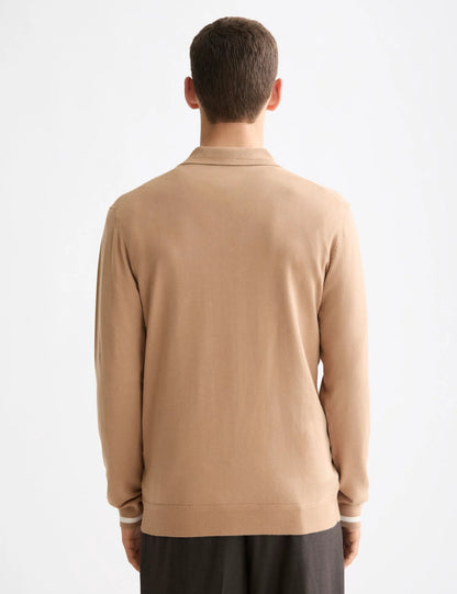 Ecovero Blend Knitted Long Sleeve Polo