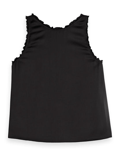 V-neck ruffle tank