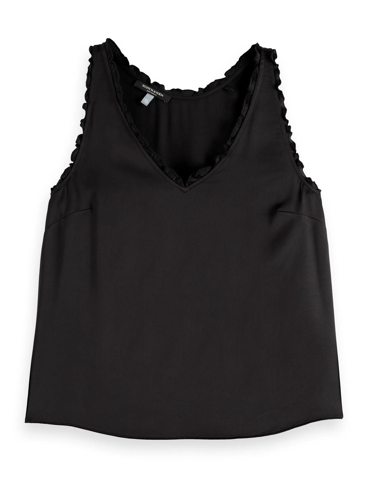 V-neck ruffle tank