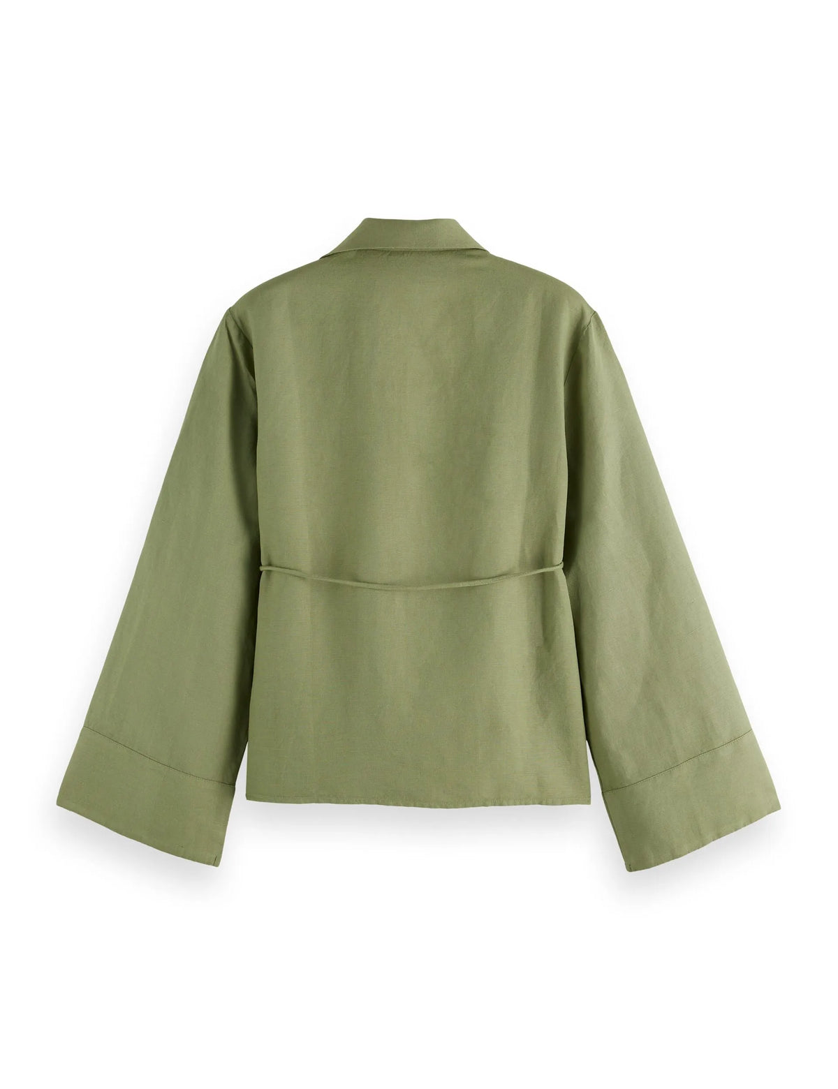 Wrap shirt with tie closure