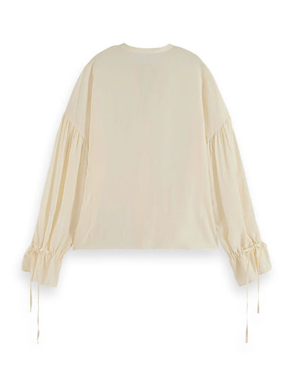 Easy top with draw string cuffs