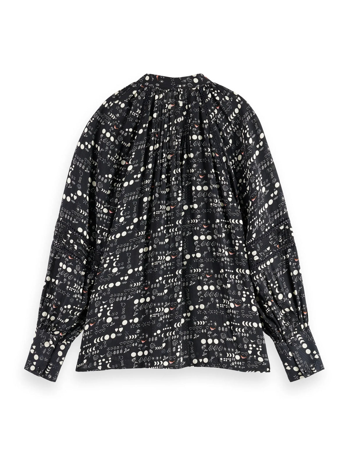 Shirt with lace and ties