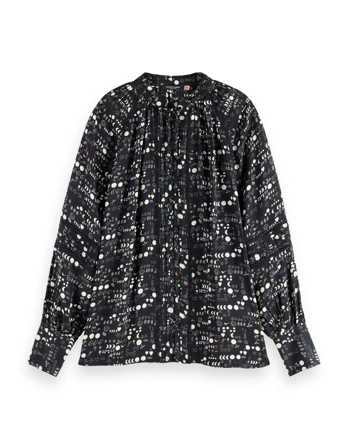 Shirt with lace and ties