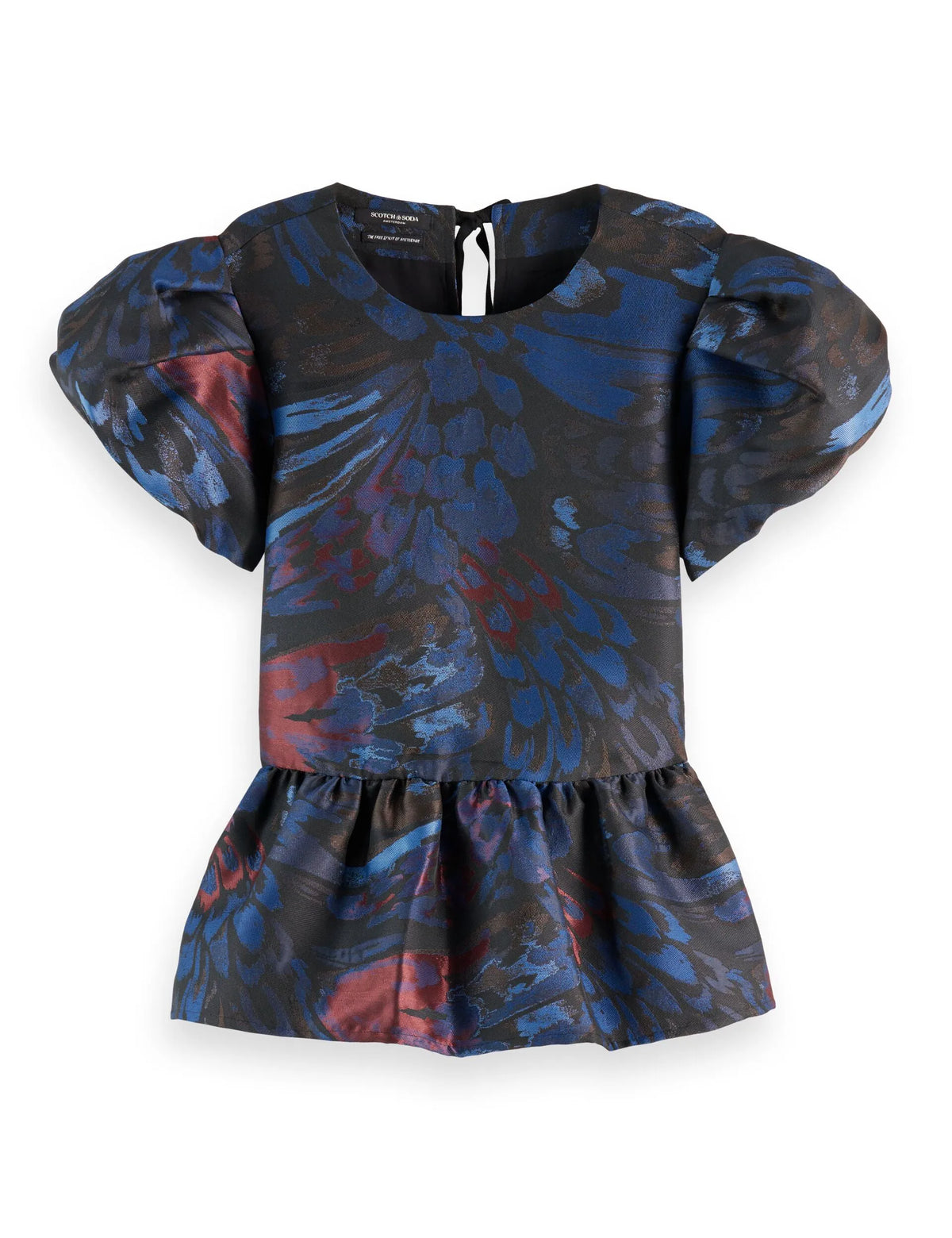 Cap sleeve top with peplum