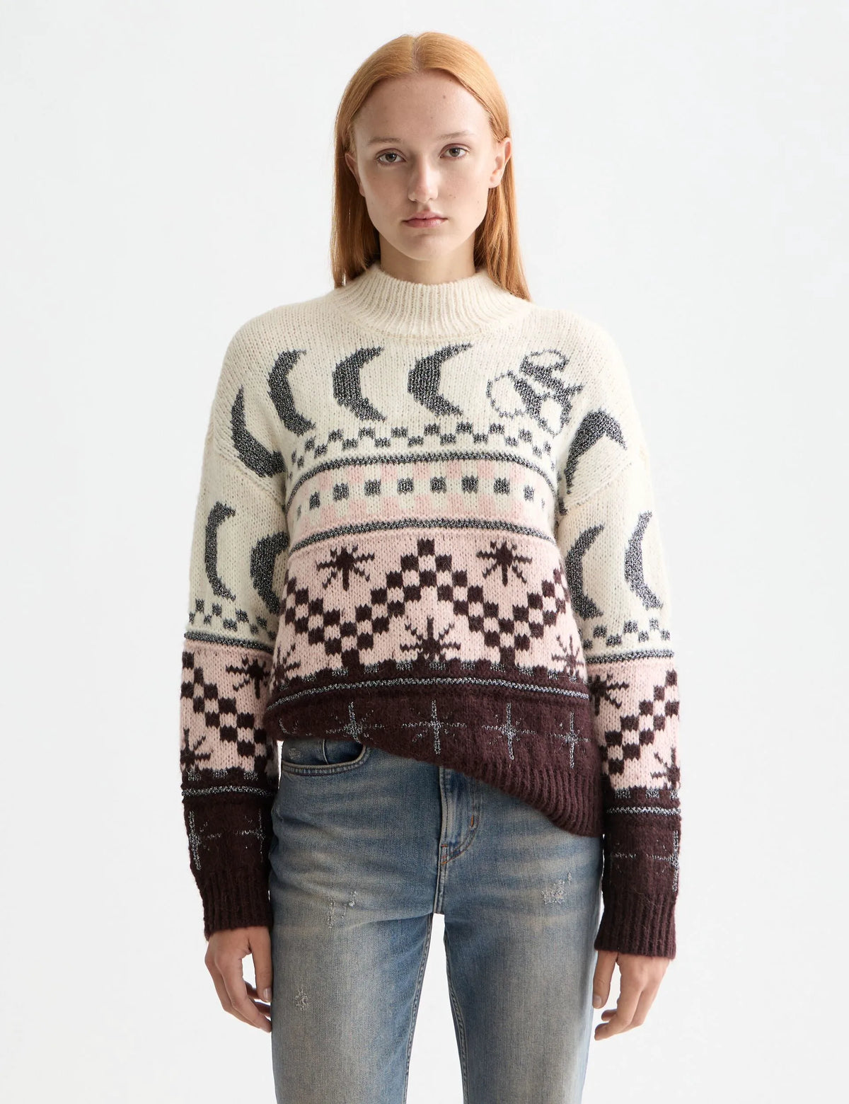 Metallic Fair Isle pullover